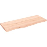 Berkfield Home Wall Shelf 100x40x(2-4) cm Untreated Solid Wood Oak in Brown