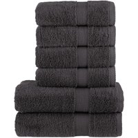 Berkfield Home 6 Piece Premium Towel Set SOLUND Anthracite 600 gsm in Black