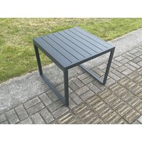 Fimous Aluminium Outdoor Garden Side Table Patio Coffee table Tea Table for Balcony, Terrace, Swimming Pool Dark Grey