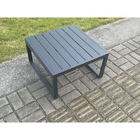 Fimous Aluminium Outdoor Garden Square Coffee Table Patio Tea Table for Balcony, Terrace, Swimming Pool Dark Grey