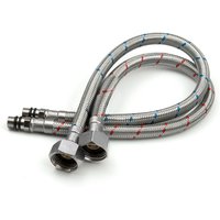 Chrome 400mm Pair G 1 2" BSP Kitchen or Basin Mixer Flexible Pipe Tails M10