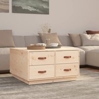 Berkfield Home Coffee Table 80x80x45 cm Solid Wood Pine in Brown | Size: 80 x 80 x 45 cm