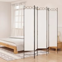 Berkfield Home 5-Panel Room Divider White 200x200 cm Fabric