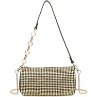 Fontanella Fashion Women's Marteau Diamond Embellished Cyclinder Shaped Evening Shoulder Bag in Metallic Gold