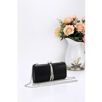 Fontanella Fashion Women's Cordelia Mini Evening Clutch Bag with Chain Strap in Black