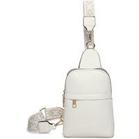 Fontanella Fashion Women's Rango PU Crossbody Sling Bag with Canvas Strap in White