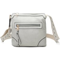 Fontanella Fashion Women's Benri Canvas Strap Crossbody Messenger Bag in Light Grey