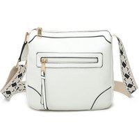 Fontanella Fashion Women's Benri Canvas Strap Crossbody Messenger Bag in White