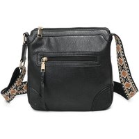 Fontanella Fashion Women's Benri Canvas Strap Crossbody Messenger Bag in True Black