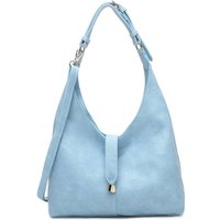 Fontanella Fashion Women's Donna PU Leather Hobo Shoulder Bag in Light Blue