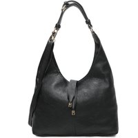 Fontanella Fashion Women's Donna PU Leather Hobo Shoulder Bag in Black