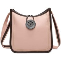 Fontanella Fashion Women's Hava PU Button Messenger Bag in Pink