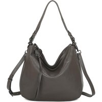Leather Village Women's Maribor Real Leather Hobo Shoulder Bag in Dark Grey