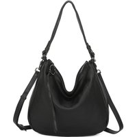 Leather Village Women's Maribor Real Leather Hobo Shoulder Bag in Black