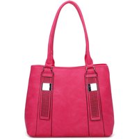 Fontanella Fashion Women's Daley PU Leather Dual Compartment Shoulder Tote Bag in Fuchsia