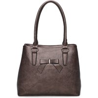 Fontanella Fashion Women's Mayer Ribbon Dual Compartment PU Leather Shoulder Tote Bag in Copper