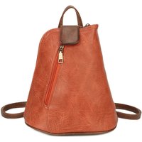 Fontanella Fashion Women's Korra Two-Tone PU Leather Mini Rucksack Convertible Crossbody Bag in Tangerine