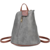 Fontanella Fashion Women's Korra Two-Tone PU Leather Mini Rucksack Convertible Crossbody Bag in Dark Grey