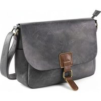 Fontanella Fashion Women's Allen Crossbody Satchel Bags With Real Leather Magnetic Fastening in Dark Grey