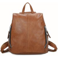 Fontanella Fashion Women's Porter PU Leather Rucksack in Brown