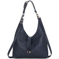Fontanella Fashion Women's Donna PU Leather Hobo Shoulder Bag in Navy