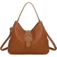 Fontanella Fashion Women's Hari Two-Tone PU Leather Shoulder Bag in Brown