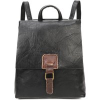 Fontanella Fashion Women's Allan Mini PU Leather Convertible Backpack Crossbody Bag with Real Leather Magnetic Fastening in Black
