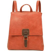 Fontanella Fashion Women's Allan Mini PU Leather Convertible Backpack Crossbody Bag with Real Leather Magnetic Fastening in Tangerine