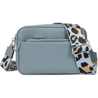 Fontanella Fashion Women's Suni Dual Compartments PU Leather Crossbody Bag with Removable Pouch in Pale Blue
