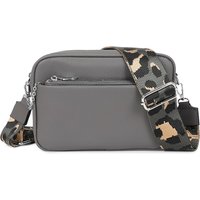 Fontanella Fashion Women's Suni Dual Compartments PU Leather Crossbody Bag with Removable Pouch in Dark Grey