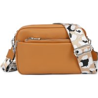 Fontanella Fashion Women's Suni Dual Compartments PU Leather Crossbody Bag with Removable Pouch in Mustard