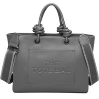 Fontanella Fashion Women's Lyra PU Leather Crossbody Tote Bag with Canvas Strap in Dark Grey