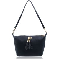 Fontanella Fashion Women's Classica Tassel PU Leather Cross-body shoulder bags in Black