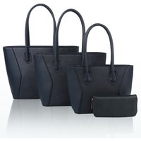Fontanella Fashion Women's Squisita Elegant 4in1 PU Leather Handbag x Tote bag with Purse in Navy