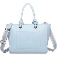 Fontanella Fashion Women's Lyra PU Leather Crossbody Tote Bag with Canvas Strap in Light Blue