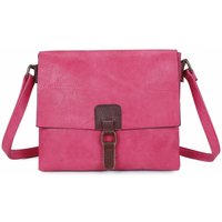 Fontanella Fashion Women's Sienna PU Leather Dual Compartment Crossbody Messenger Bag in Violet