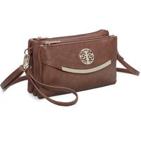 Fontanella Fashion Women's Noveau Triple Compartment Crossbody Bag in Brown