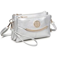 Fontanella Fashion Women's Noveau Triple Compartment Crossbody Bag in Silver