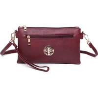 Fontanella Fashion Women's The Solstice Dual Compartment Crossbody Purse in Dark Red