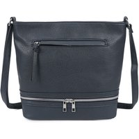 Fontanella Fashion Women's Ithnan Quadruple Zips PU Leather Crossbody Messenger Bag in Mid Blue