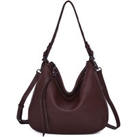 Leather Village Women's Maribor Real Leather Hobo Shoulder Bag in Burgundy