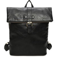 Fontanella Fashion Bravaro Unisex Foldtop Backpack in Black