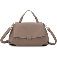 Fontanella Fashion Women's The Midtown Luxe Top Handle Bag With Extra Removable Shoulder Strap in Taupe