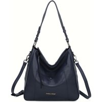 Leather Village Women's Marwyn Real Leather Hobo Shoulder Bag in Navy