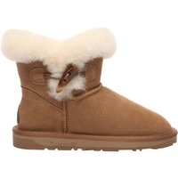 EverAu Australia Women's Real Sheepskin Robin Horn Toggle button Mini Boots with TPR Sole in Brown | Size: 7
