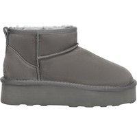 EverAu Australia Women's Real Sheepskin Heron Ultra Mini Platform Boots with EVA Sole in Grey | Size: 8