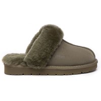 EverAu Australia Women's Real Sheepskin Raven Slippers with EVA Sole in Light Brown | Size: 4