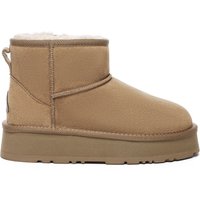 EverAu Australia Women's Real Wool Dusky Leather Platform Short Boots with Rubber + EVA Sole in Gold | Size: 5