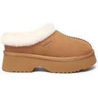 EverAu Australia Women's Women Savanna Ankle Chunky Platform Real Sheepskin Boots in Brown | Size: 6
