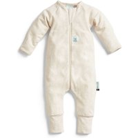 ergoPouch 100% GOTS Layers Long Sleeve Babygrow - 1 TOG Oatmeal in Beige | Size: 0-3 m